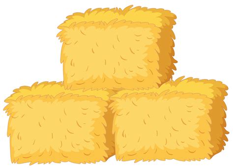 Golden yellow haystack isolated on a white background hay is a tightly joined bale of straw. . Hay bale clip art